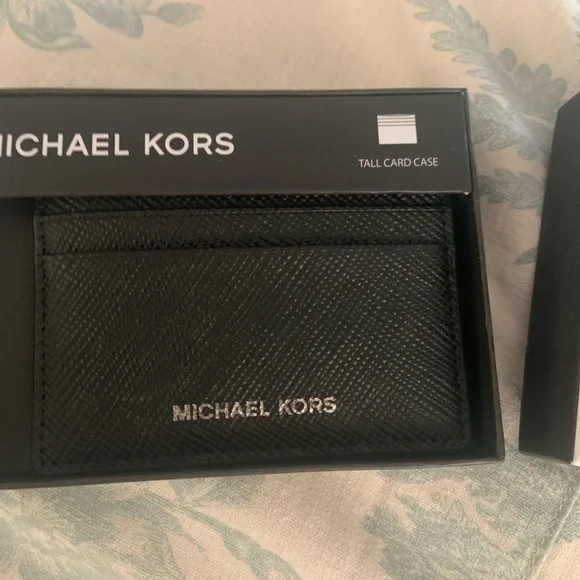 Michael Kors tall card case black NWT